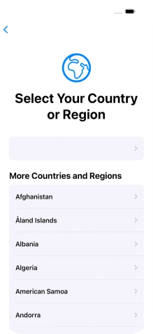 Press the required country or area.