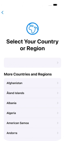 Press the required country or area.