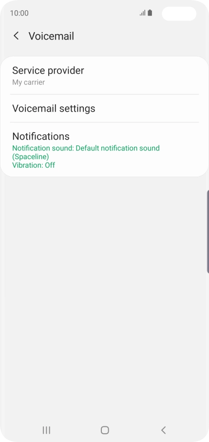 Press Voicemail settings.