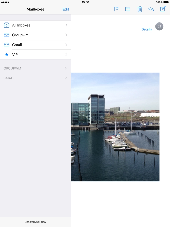 Press the required email account.