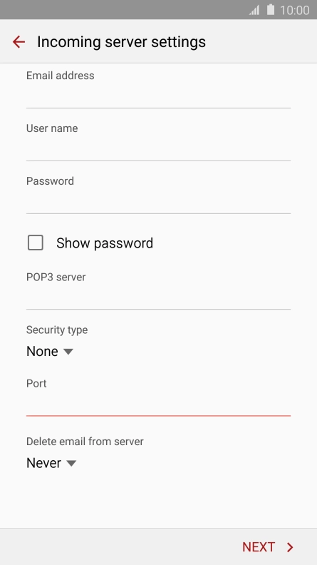 Press the field below 