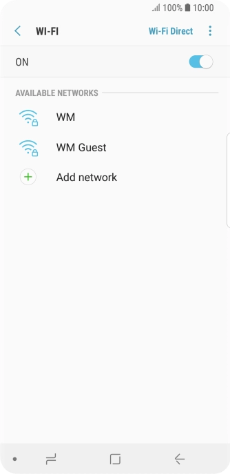 Press the required Wi-Fi network.