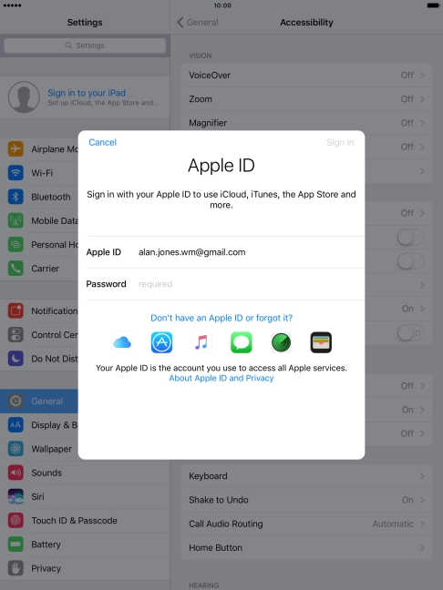Press the field next to 
