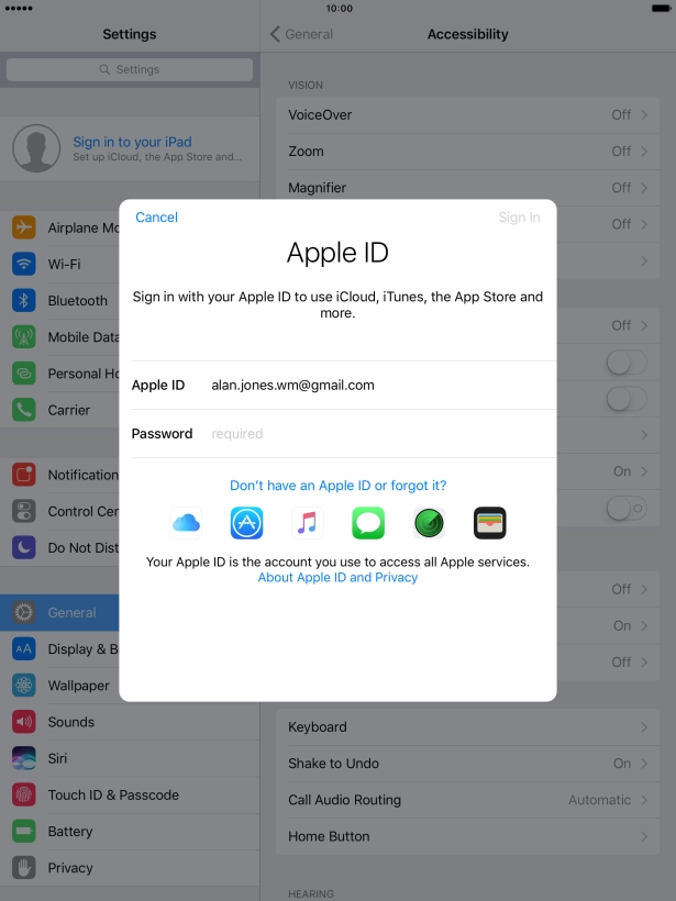 Press the field next to 