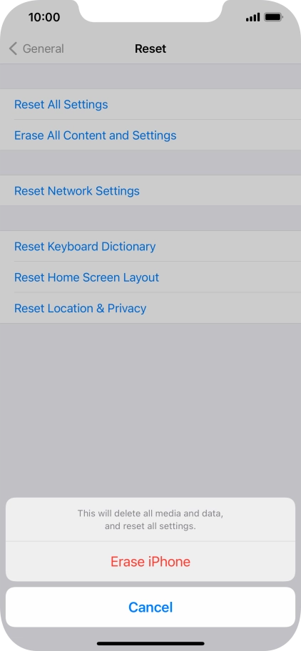 Press Erase iPhone.