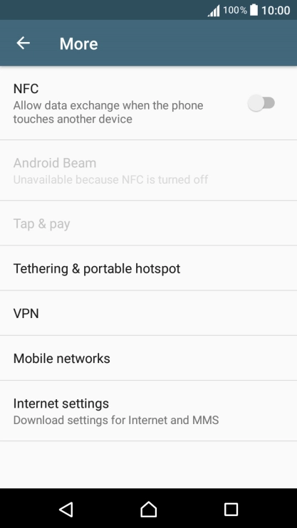 Press Tethering & portable hotspot.