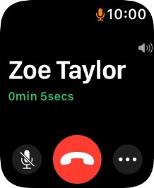 Press the end call icon to end the call and return to the home screen.