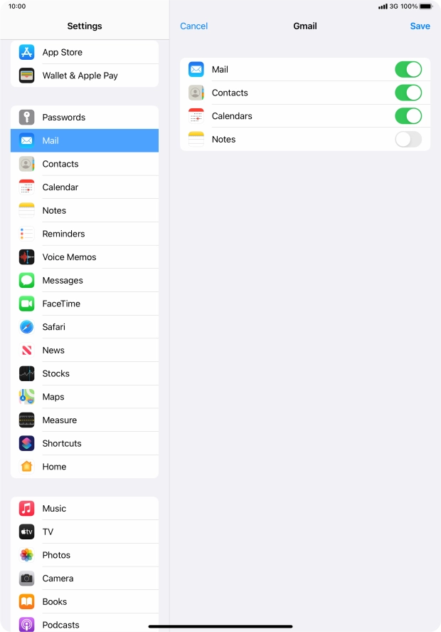 If this screen is displayed, you email account has been recognised and set up automatically. Follow the instructions on the screen to key in more information and finish setting up your tablet.