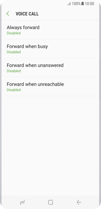 Press the required divert type.