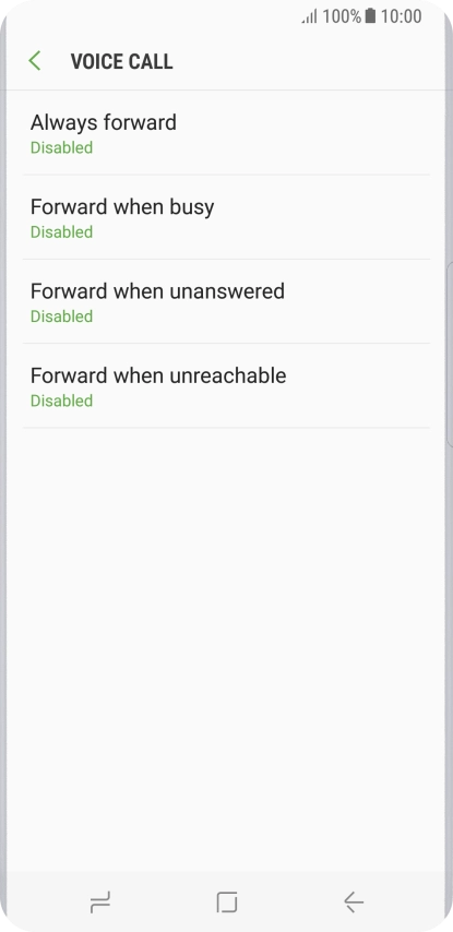 Press the required divert type.
