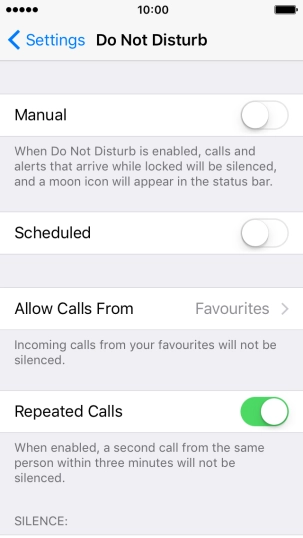 Press the indicator next to 