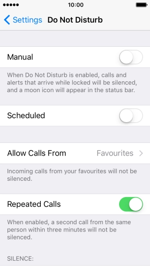 Press the indicator next to 