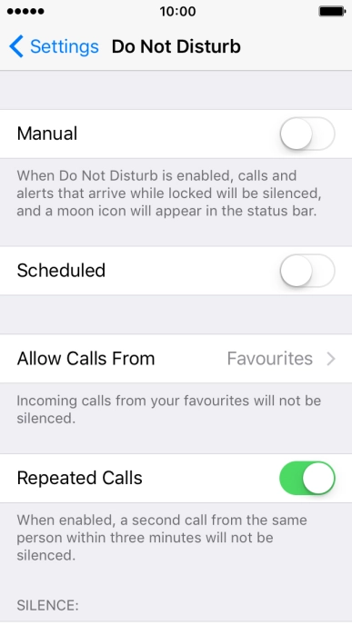 Press the indicator next to 