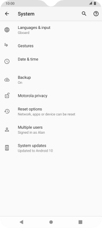 Press System updates. If a new software version is available, it's displayed. Follow the instructions on the screen to update the phone software.