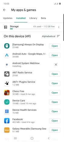 Press the required app.