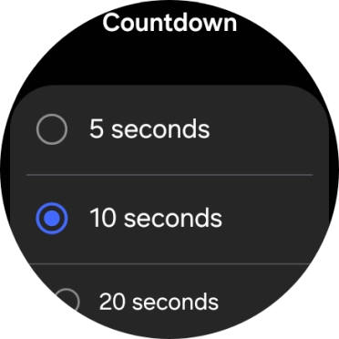Press the required setting to choose how long the countdown should be before your smartwatch calls the emergency dispatch centre when a hard fall is detected.