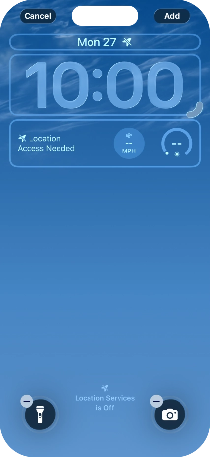 To customise the way the lock screen date is displayed, press the date widget and follow the instructions on the screen to select the required widget display mode.
