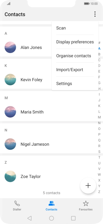 Press Import/Export.