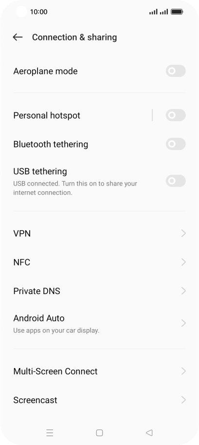 Press Personal hotspot.