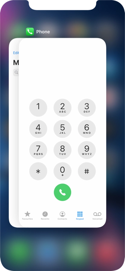 Slide upwards on the required application to end it.