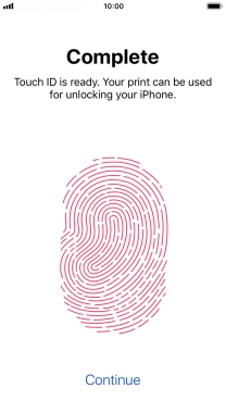 Press Continue. If you haven't previously selected a phone lock code, key in a code of your own choice twice.