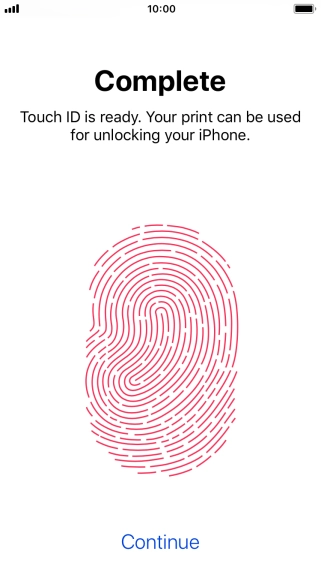 Press Continue. If you haven't previously selected a phone lock code, key in a code of your own choice twice.