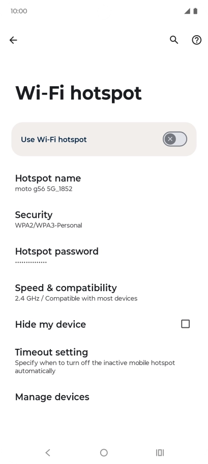 Press Hotspot name.