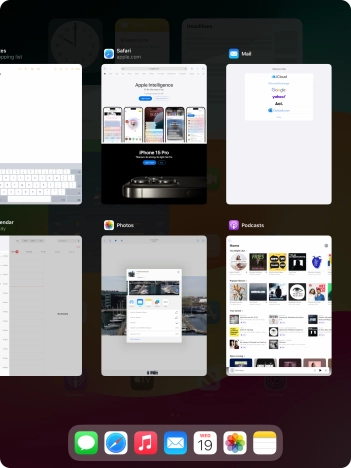 Slide upwards on the required application to end it.