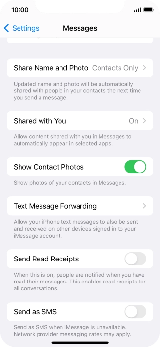 Press the indicator next to 