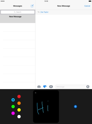 Press the send icon when you've finished your iMessage.