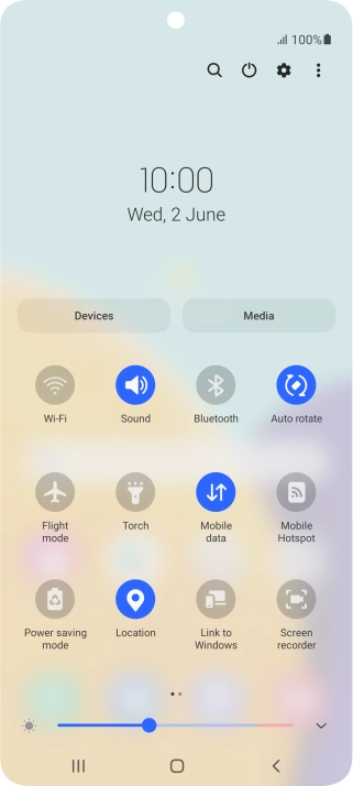 Press the settings icon.