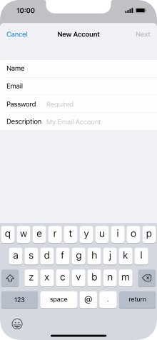 Press Password and key in the password for your email account.