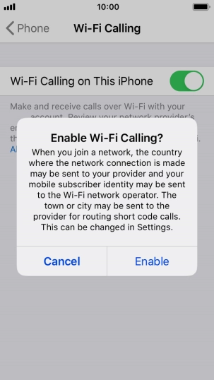 If you turn on the function, press Enable.