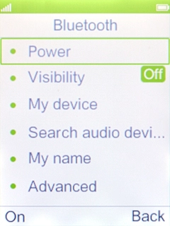 Select Power to turn on Bluetooth.
