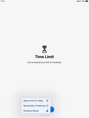 Press the required setting.