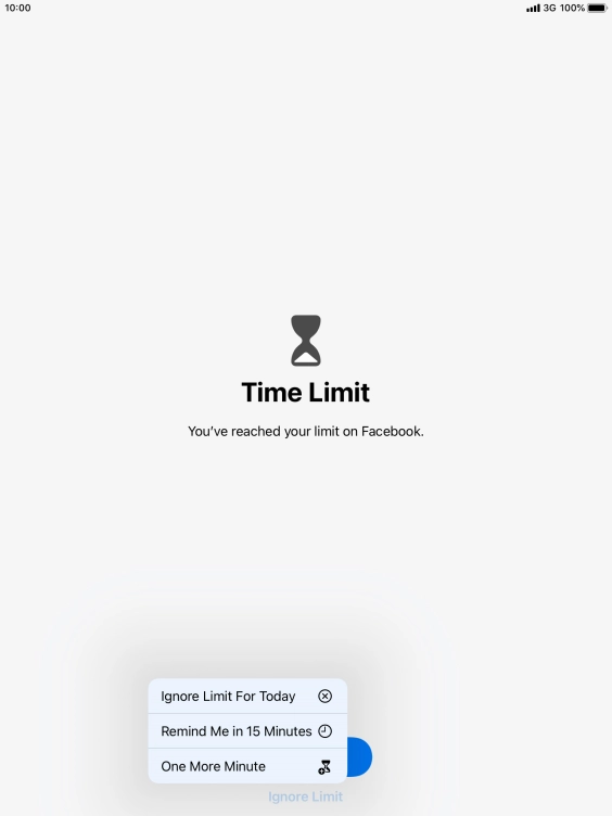 Press the required setting.