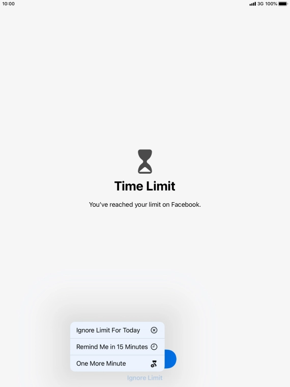 Press the required setting.