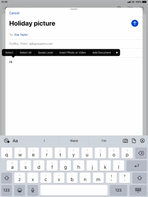 Press Insert Photo or Video and follow the instructions on the screen to attach a picture or a video clip.