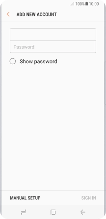 Press Password and key in the password for your email account.