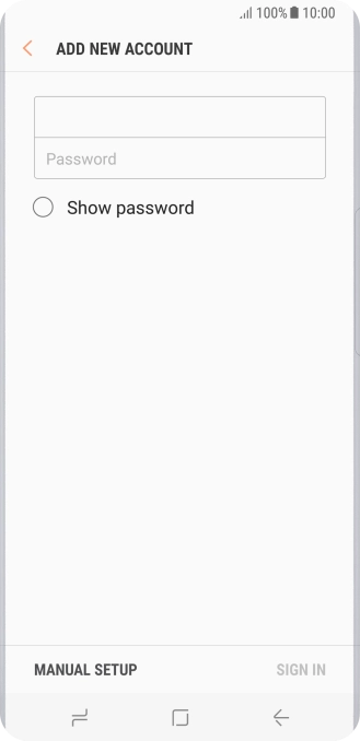 Press Password and key in the password for your email account.