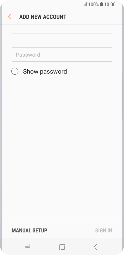 Press Password and key in the password for your email account.