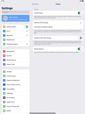 Press the indicator next to 