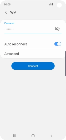 Key in the password for the Wi-Fi network and press Connect.