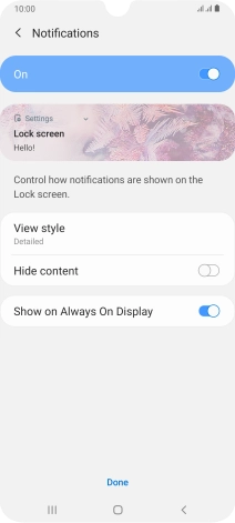 Press the indicators next to the required settings.