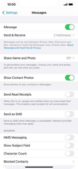 Press the indicator next to 