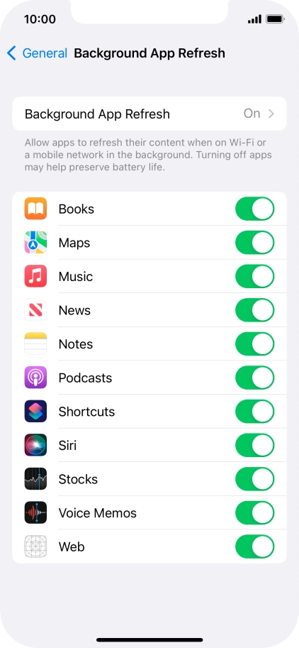 Press Background App Refresh.