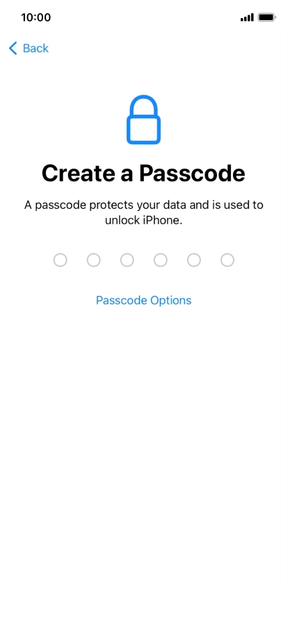 Press Passcode Options.