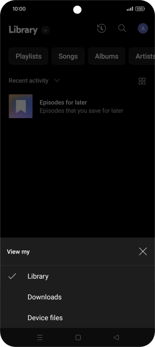Press the required category and go to the required audio file.