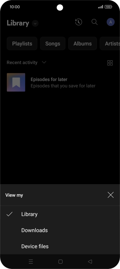 Press the required category and go to the required audio file.