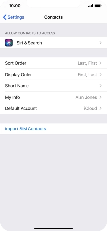 Press Import SIM Contacts.